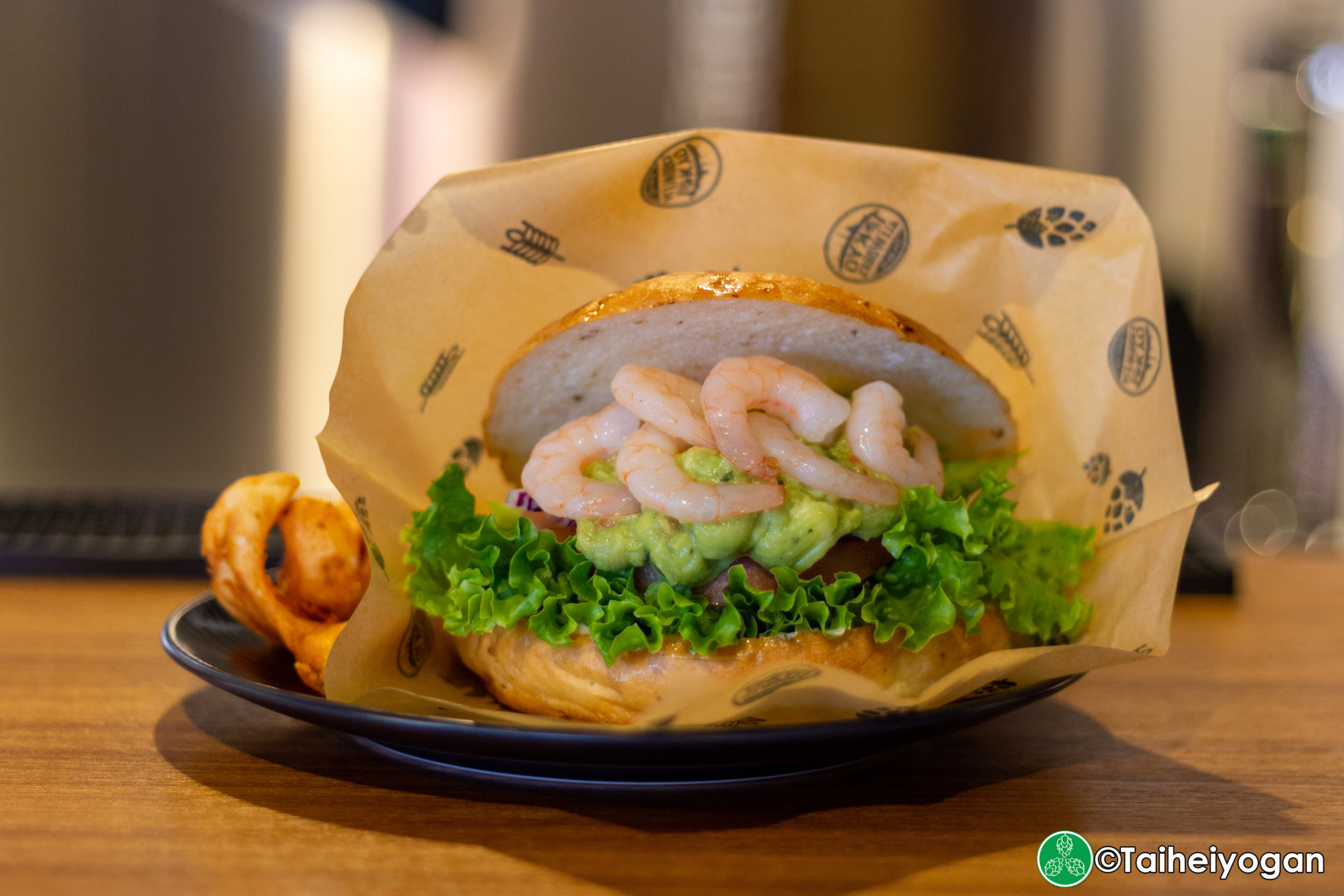 Tokyo Aleworks Station Taproom Yurakucho (TASTY) - Menu - Shrimp & Avocado Beer Pretzel Sandwich